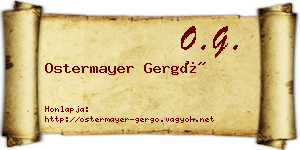 Ostermayer Gergő névjegykártya